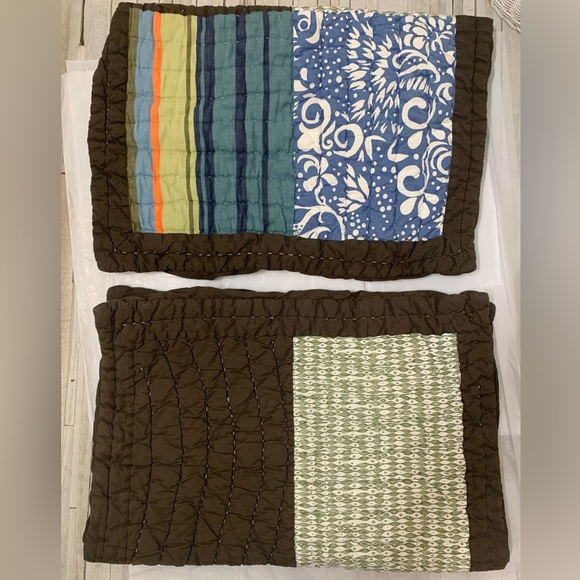 PB teen Oceanside patchwork quilted sham set of two standard 20” x 26” - Picture 3 of 9